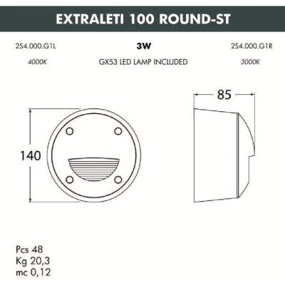 Подсветка для лестниц и ступеней Leti 2S4.000.000.AYG1L