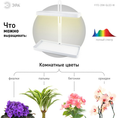 Светильник для растений  FITO-20W-QLED-W